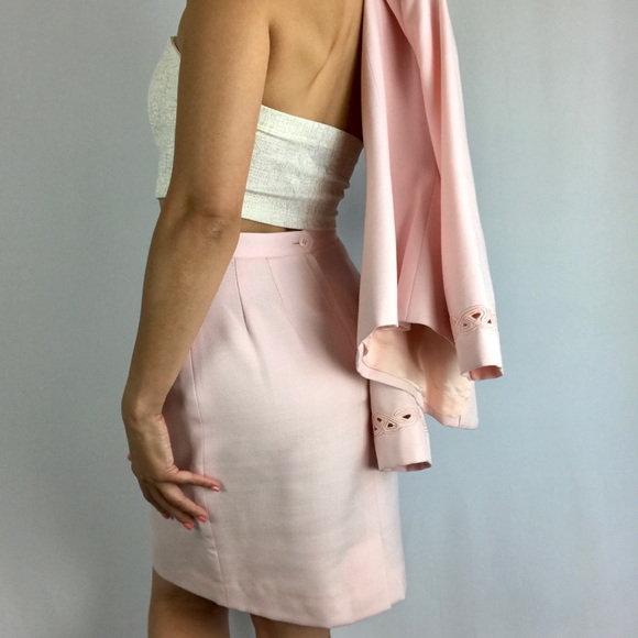 Vintage Kasper ASL light pink skirt suit 4p - Picture 5 of 7